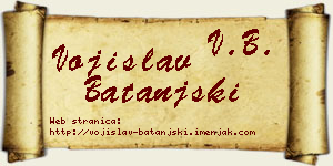 Vojislav Batanjski vizit kartica